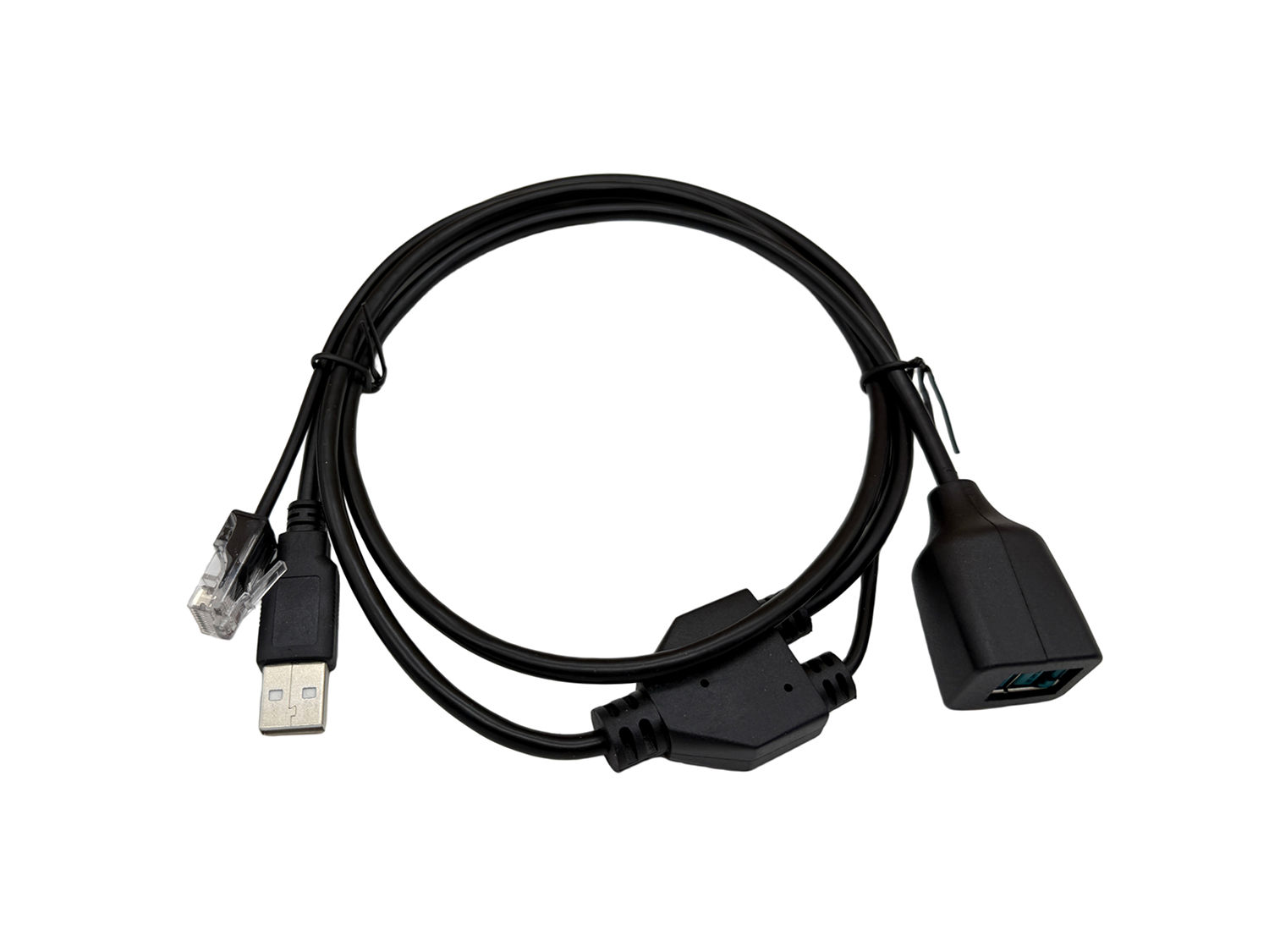 USB 转 RJ45+USB 母口二合一调试线